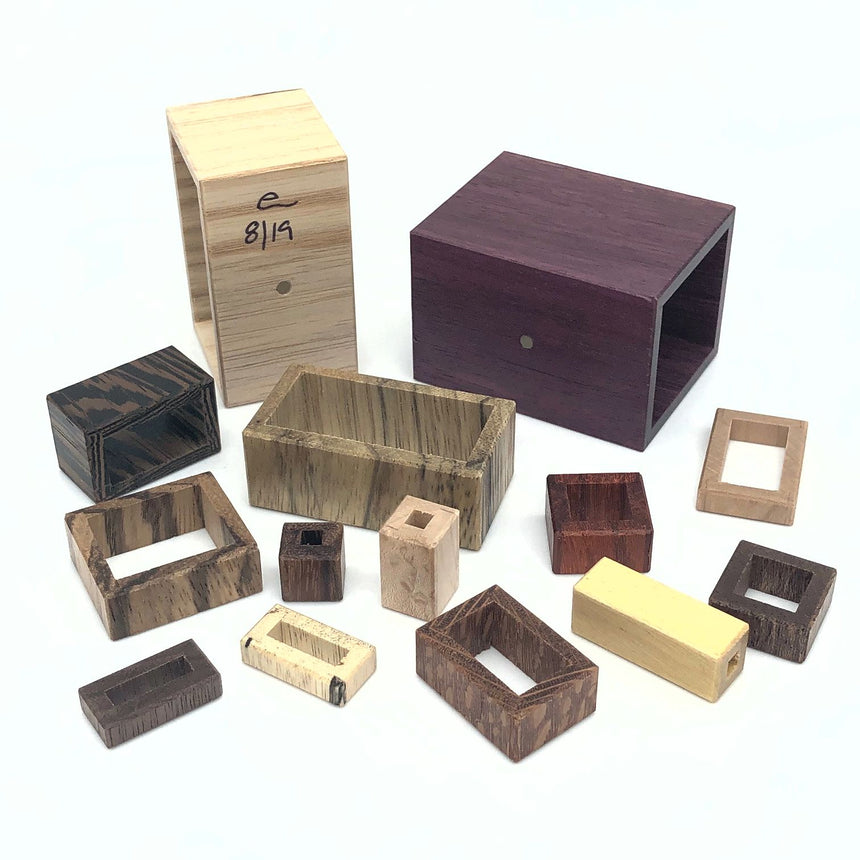 Wooden puzzle boxes, puzzle boxes for adults and escape room puzzles by CubicDissection.