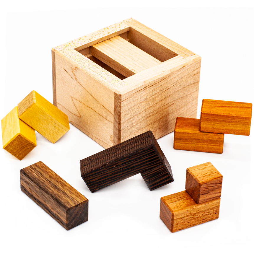 Burr puzzles, interlocking wood puzzles, and puzzles for adults by CubicDissection.